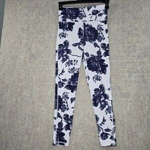 Mono B Womens High-Waist Floral Leggings Size M Nylon Spandex Blend